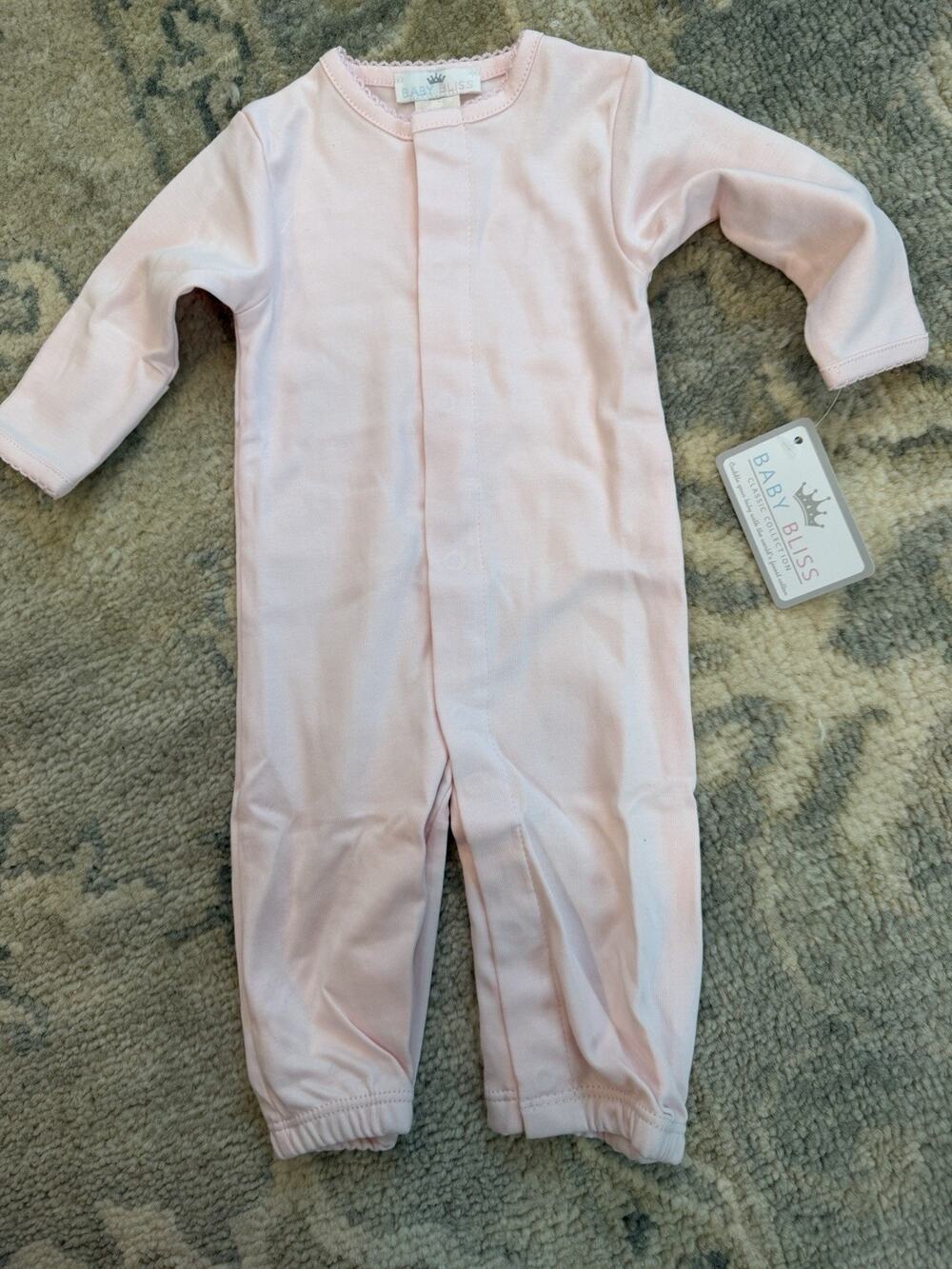 Baby Bliss Light Pink Pima Cotton Play Suit Preemie NWT